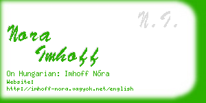 nora imhoff business card